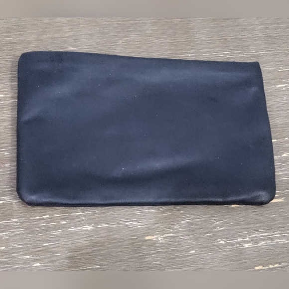 Christian Dior Black Beauty Bag Blue Shimmer Logo Vintage Clutch - Picture 2 of 4